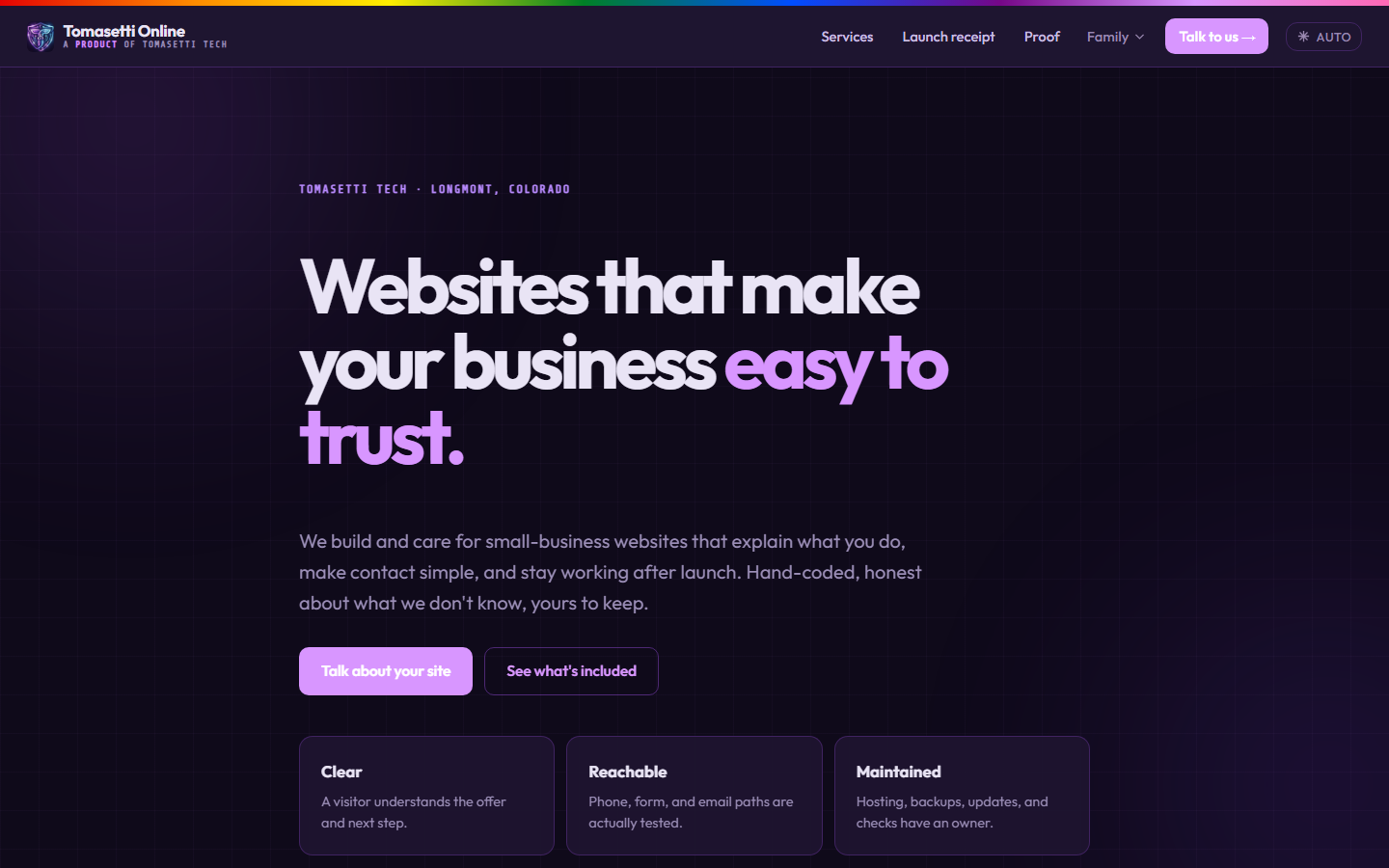 tomasetti.online — live screenshot