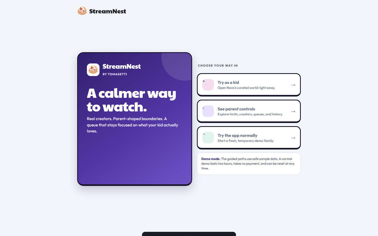 StreamNest — live screenshot